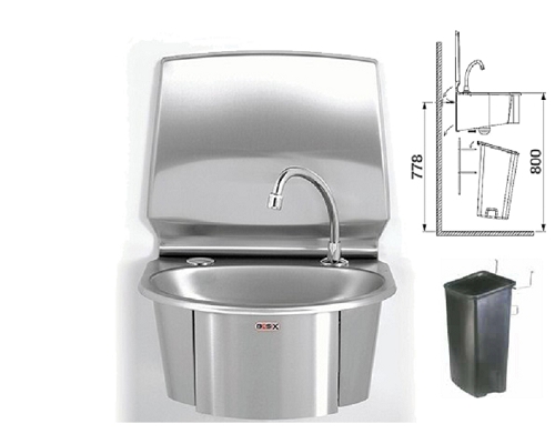 Mechline Basix Knee-Operated, Hands-Free,Basin with Bin WS6-KVS
